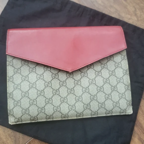 Gucci Red and Brown Women's Clutch Bag - Picture 1 of 11